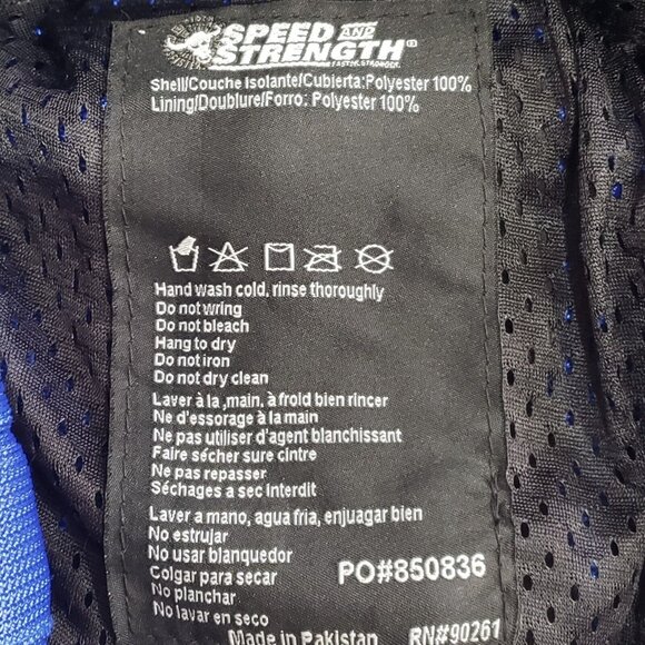 Speed and Strength Racing Jacket Men's Large Blue Under Radar Mesh Padded - Picture 10 of 10